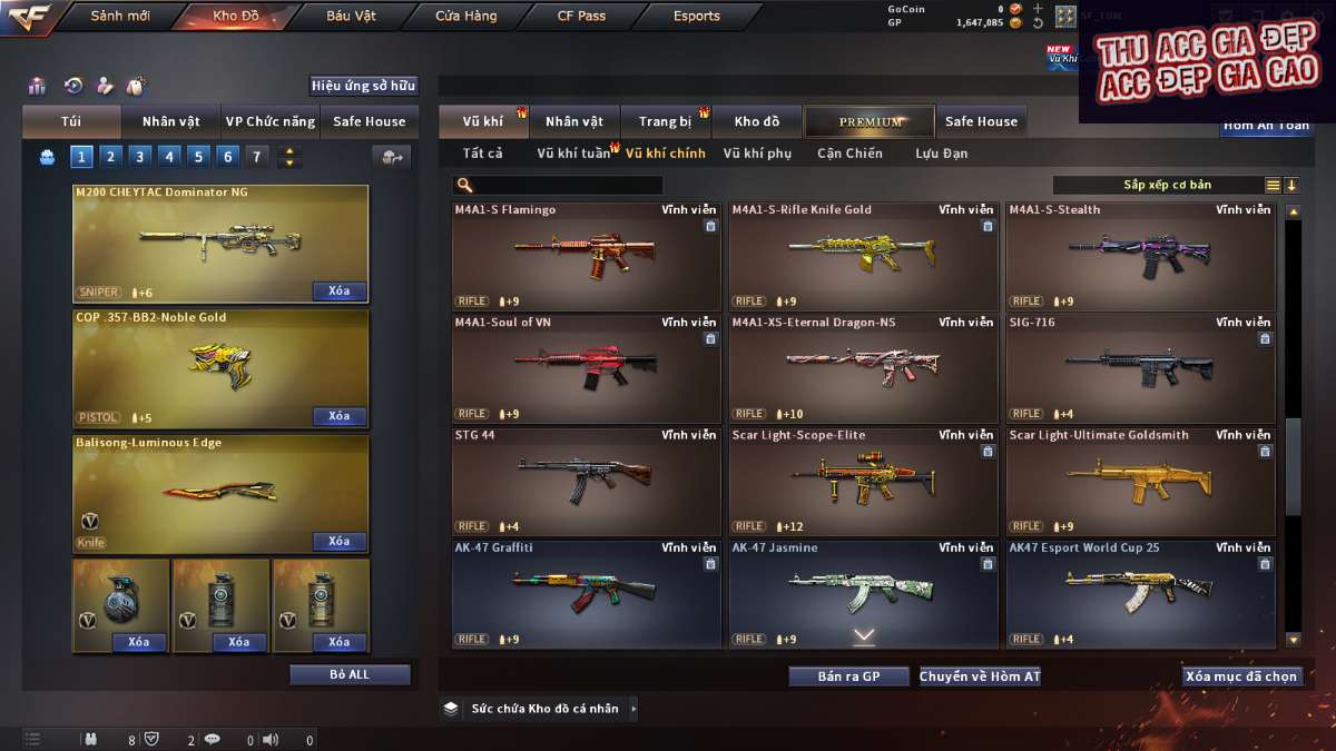 shop acc cf uy tin gia re